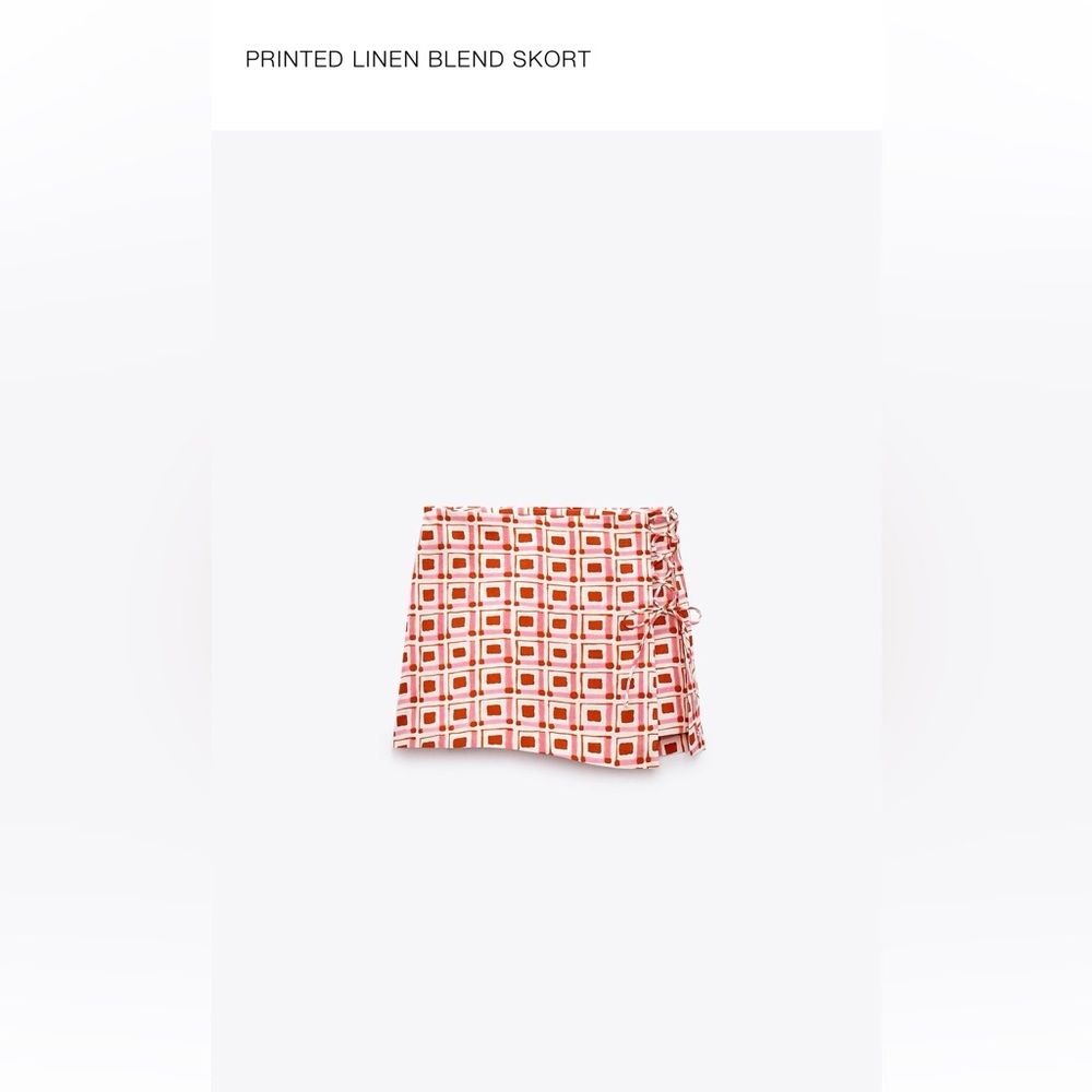 Zara Printed Linen Blend Skirt - NWTs!